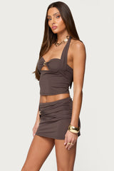 Shaylo Clasp Cutout Halter Top