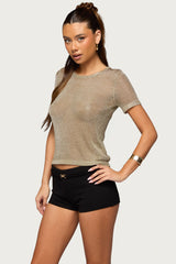Luchia Shiny Knit Top