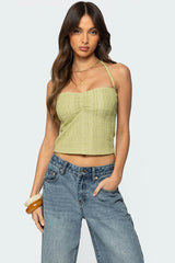 Galya Textured Halter Top