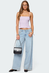 Leela Scrunch Striped Tank Top