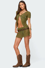 Mabelle Crochet Mini Skirt