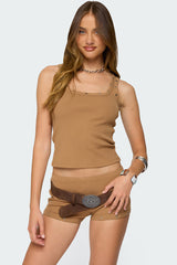 Hasel Grommet Ribbed Tank Top