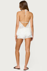 Arlie Floral Texured Sheer Shorts