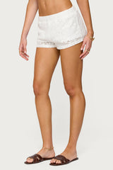 Arlie Floral Texured Sheer Shorts