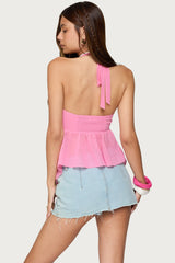 Sequin Chiffon Split Front Top