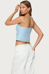Metallic & Sequin Textured Tank Top