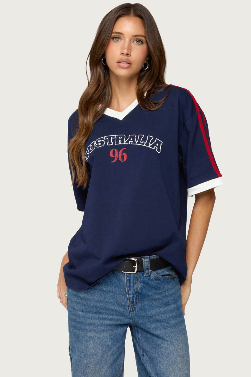 Australia 96 Contrast Oversized T Shirt