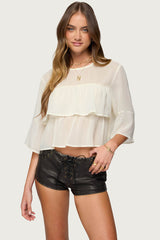 Missey Ruffled Chiffon Top