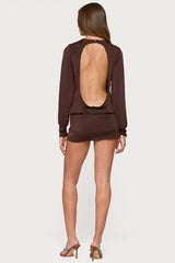 Guilia Backless Long Sleeve Romper