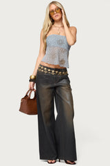 Astra Beaded Sheer Strapless Top