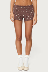 Chelsie Polka Dot Foldover Shorts