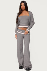Kaliya Stripey Strapless Knit Top