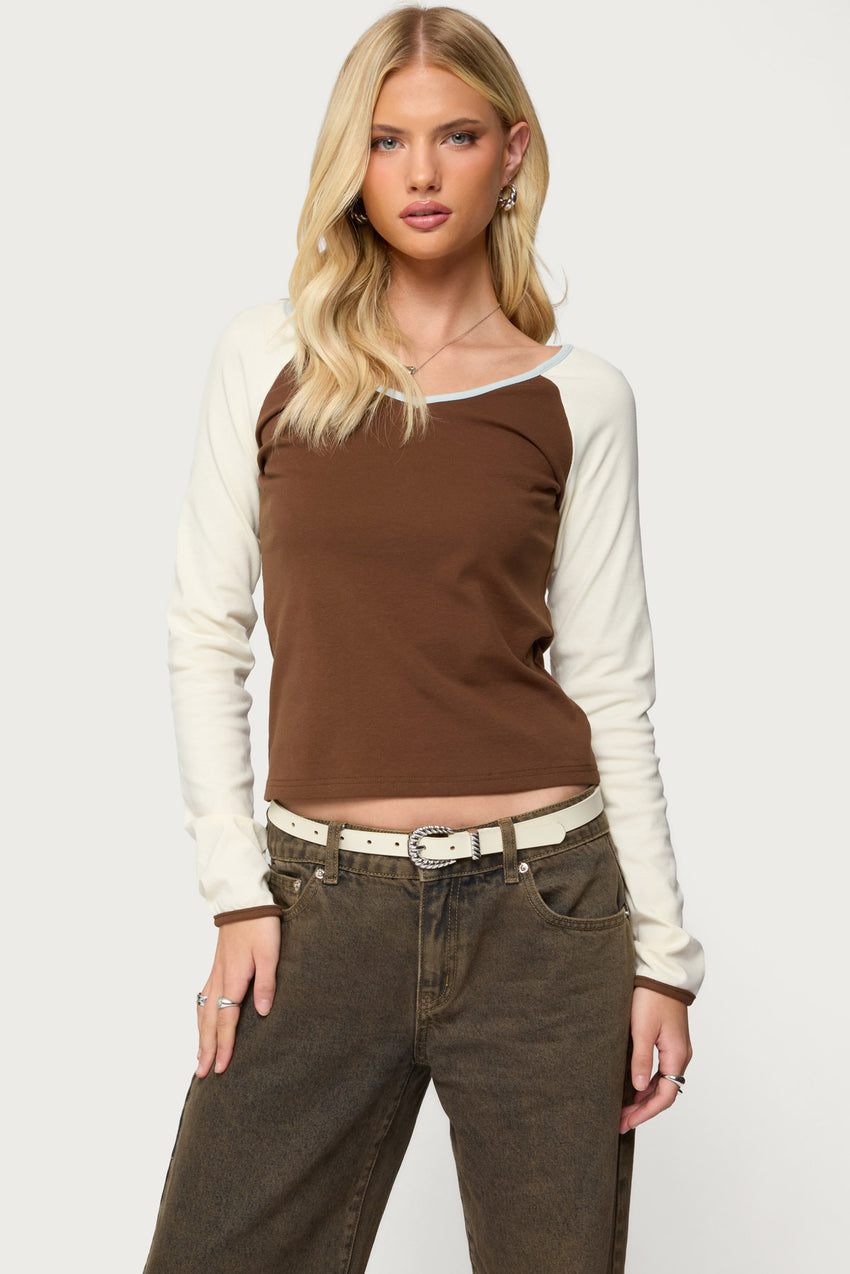 Ronie Contrast Raglan Top