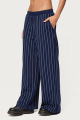 Mercer Pinstripe Wide Leg Sweatpants