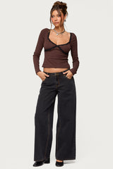 Porta Contrast Lacey Top