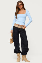 Lovie Fitted Square Neck Top