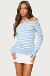 Lori Striped Off Shoulder Sweater