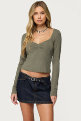 Zelly Deep V Scoop Neck Top