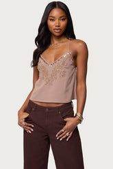 Sorina Embellished V Neck Top
