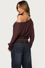 Paola Off Shoulder Stud Top