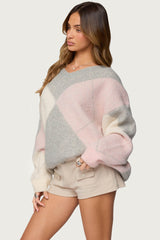 Elda Oversized Argyle Sweater