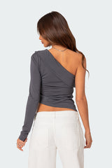 Fold Over One Shoulder Top