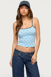 Carlah Contrast Polka Dot Tank Top