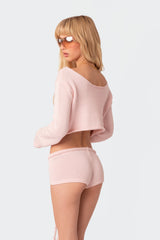 Staycation Cropped Knit Top