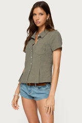 Alisa Plaid Tailored Button Up Shirt