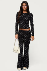 Daliya Polka Dot Fold Over Pants