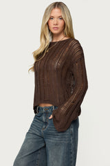 Jaide Sheer Ladder Knit Sweater