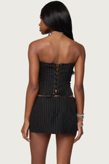 Maeve Pinstripe Strapless Corset