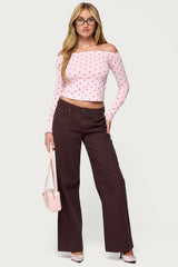 Leandra Off Shoulder Polka Dot Top