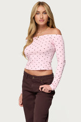 Leandra Off Shoulder Polka Dot Top
