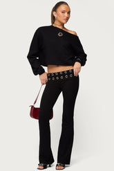 Nairobi Grommet Foldover Flared Leggings