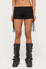 Saffyre Lace Up Foldover Shorts