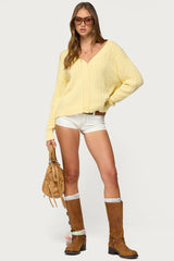 Francine Oversized V Neck Cardigan