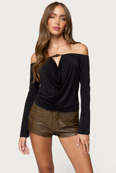Kezya Draped Off Shoulder Top