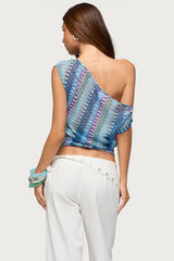Taniya Off Shoulder Zigzag Crochet Top