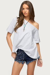 Miah Off Shoulder Shredded Back Top