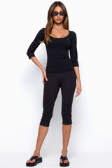 Desi Scoop Neck Three-Quarter Sleeve Top