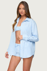 Yaffa Oversized Gingham Button Up Shirt