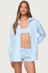 Yaffa Oversized Gingham Button Up Shirt
