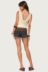 Aysha Lace Cowl Neck Top