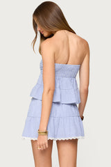 Dora Striped Linen Look Babydoll Top