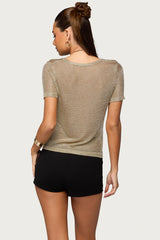 Luchia Shiny Knit Top