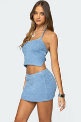 Shaylee Sequin Knit Backless Top