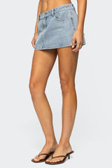 Lace Hearts Denim Mini Skirt