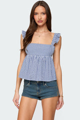 Jenson Backless Gingham Top