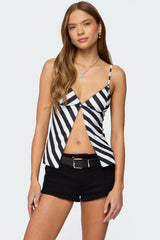 Nix Striped Split Front Top
